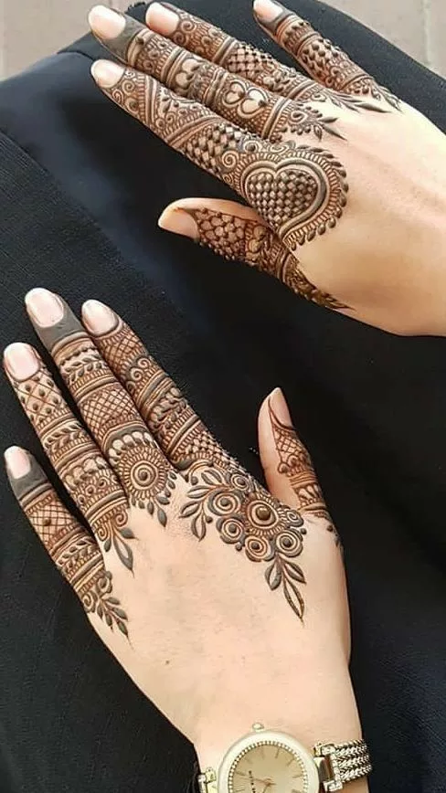 Beautiful Mehndi Design On Fingers Free Image and Photograph 185897755.